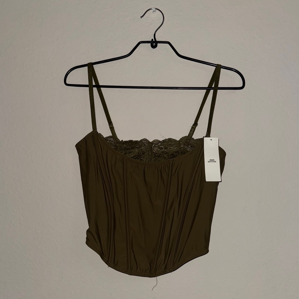 Urban Outfitters Olive Lace Cami Top